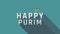 Purim holiday greeting animation with gragger icon and english text