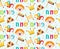 Purim seamless pattern with carnival elements. Happy Jewish festival, endless background, texture, wallpaper. Vector