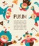 Purim template design, Jewih holiday