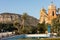 The purity of body and soul - Swimming pool and Church in Sant`Agnello near Sorrento on Amalfi Coast