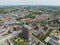 Purmerend urban city in north holland the Netherlands Holland, aerial drone overhead overview. City center summer sunny