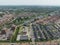 Purmerend urban city in north holland the Netherlands Holland, aerial drone overhead overview. City center summer sunny