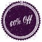 Purple 60 PERCENT OFF distressed stamp