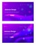 Purple Abstract Futuristic Sparkle Landing Page Background Set. Dynamic Digital Motion Gradient Pattern. Creative Neon