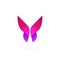 Purple abstract gradient butterfly logo template