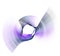 Purple abstract propeller blades connect to form a frame on a white background. Icon, logo, symbol, sign. 3D rendering. 3D