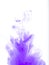 Purple acrylic color in water on white background