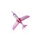 Purple airplane aircraft with windows for passengers vector illustration