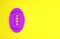 Purple American Football ball icon isolated on yellow background. Rugby ball icon. Team sport game symbol. Minimalism