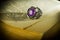 Purple amethyst cushion cut diamond fashion jewelry engagement ring.