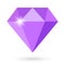 Purple amethyst gem stone vector icon