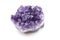 Purple Amethyst gemstone over white