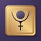 Purple Ancient astrological symbol of Pluto icon isolated on purple background. Astrology planet. Zodiac and astrology