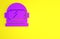 Purple Astronaut helmet icon isolated on yellow background. Minimalism concept. 3d illustration 3D render