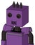 Purple Automaton With Box Head And Speakers Mouth And Red Eyed And Three Dark Spikes