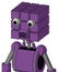 Purple Automaton With Cube Head And Speakers Mouth And Two Eyes