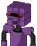 Purple Automaton With Cube Head And Speakers Mouth And Visor Eye