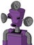 Purple Automaton With Cylinder-Conic Head And Round Mouth And Angry Eyes And Radar Dish Hat