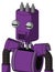 Purple Automaton With Cylinder Head And Speakers Mouth And Two Eyes And Three Spiked