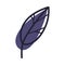 Purple Autumn Leaf with Veins as Seasonal Foliage on Stem Vector Illustration