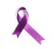 Purple awareness ribbon on white background