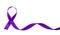 A purple awareness ribbon on white background