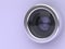 purple background 3d rendering silver circle lens camera