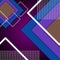 Purple background with blue, purple, and white squares in a geometric design