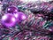 Purple ball on the colorful streamer