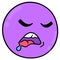 Purple ball head is sleeping until drooling, doodle icon drawing