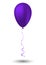 Purple balloon on white background