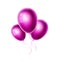Purple balloons group and bunch isolated on white background. Glossy and shiny realistic helium ballon. Decoration for