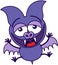 Purple bat laughing animatedly