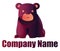 Purple bear vector logo design