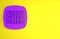 Purple Binary code icon isolated on yellow background. Minimalism concept. 3D render illustration