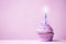 Purple birthday cupcake