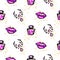 Purple and black glam chic feminine seamless pattern.