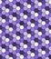 Purple, Black and White Hexagon Mosaic Abstract Geometric Design