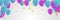 Purple and blue confetti and set ribbons. illustration bunch of