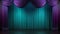 purple, blue and cyan curtain in opera theatre, generative AI