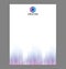 Purple Blue Letterhead Template for Print with Square Logo