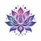 Purple And Blue Lotus Flower In Tribal Abstraction Style