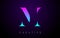 Purple Blue Neon M Letter Logo Design Concept with Minimalist Style and Serif Font Vector
