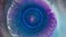 Purple blue silver fluid circle rotates. Liquid Ink swirl. Abstract art background. Paint texture in water. Magic