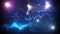 Purple blue space nebula & stars loopable motion graphic background