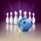 Purple Bowling Blue Ball Pin Deck Pins