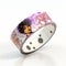 Purple Bracelet With Afro Patterned Hair - Luminous 3d Design