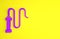 Purple Braided leather whip icon isolated on yellow background. Minimalism concept. 3d illustration 3D render