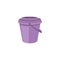 Purple bucket with closed lid isolated on white background