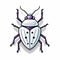 Purple Bug Vector Icon: Simplified Line Work With Eye-catching Detail